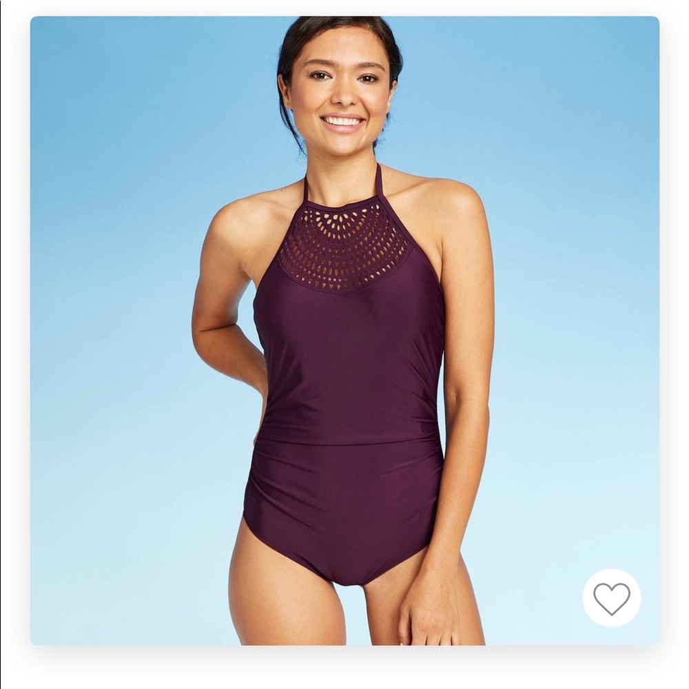 High neck one piece swimsuit